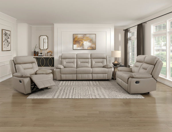 English Elm Double Reclining Sofa Top Grain Leather Upholstered Transitional Living Room Seating B011P575266