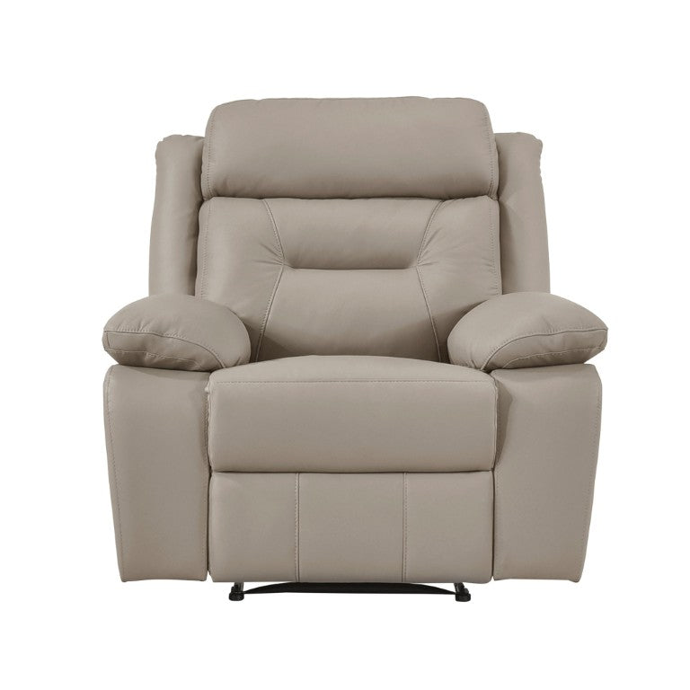 English Elm Reclining Top Grain Leather Chair with Pocket Coil Cushions for Casual Living Rooms B011P575268