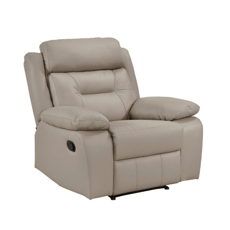 English Elm Reclining Top Grain Leather Chair with Pocket Coil Cushions for Casual Living Rooms B011P575268