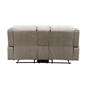 English Elm Double Reclining Loveseat with Center Console Chenille and Microfiber Media Room Seating B011P575270
