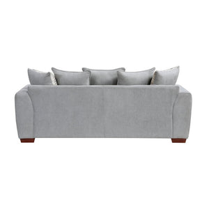 English Elm Sofa Three Seat Chenille Upholstered with Nailhead Trim and Scatter Back Pillows B011P575272