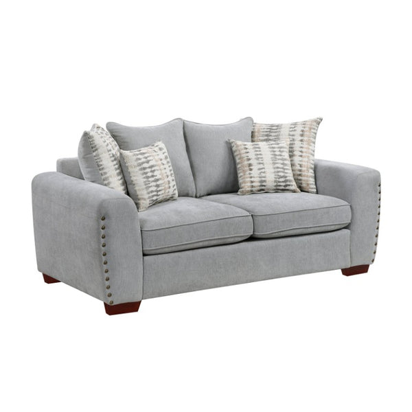 English Elm Love Seat Chenille Upholstered Loveseat with Nailhead Trim and Pocket Coil Cushions 70 x 34 x 35 B011P575273