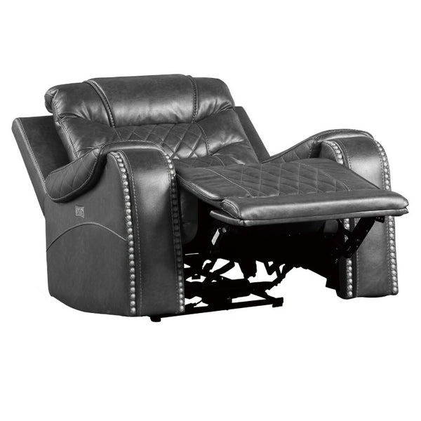 English Elm Power Recliner Club Chair Faux Leather Diamond Stitch Nailhead Arms USB Charging B011P575275
