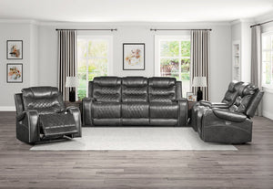 English Elm Power Recliner Club Chair Faux Leather Diamond Stitch Nailhead Arms USB Charging B011P575275