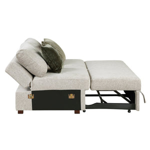 English Elm Modern Glam California King Bed Bouclé Shell Arch Headboard with LED Ambient Lighting Sage 62 L x 38.5 W x 36 H Microfiber B011P575277