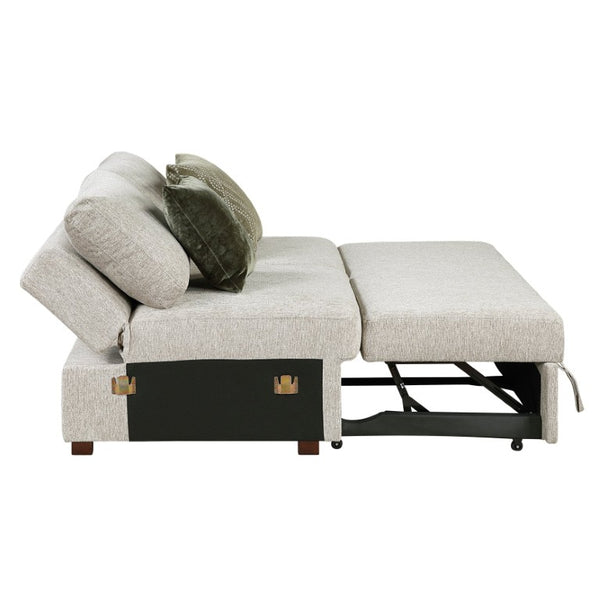 English Elm Modern Glam California King Bed Bouclé Shell Arch Headboard with LED Ambient Lighting Sage 62 L x 38.5 W x 36 H Microfiber B011P575277