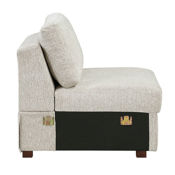 English Elm Armless Modular Sectional Chair with Pocket Coil Support and Microfiber Upholstery B011P575929
