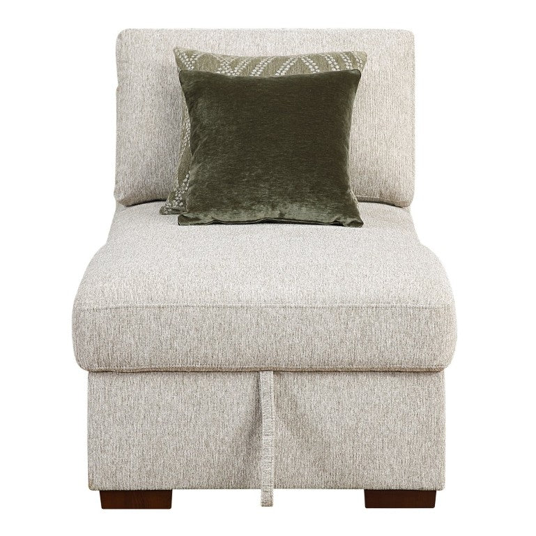 English Elm Convertible Armless Chaise with Hidden Storage Microfiber Upholstery Sleeper Lounge B011P575932