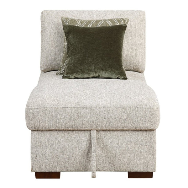 English Elm Convertible Armless Chaise with Hidden Storage Microfiber Upholstery Sleeper Lounge B011P575932