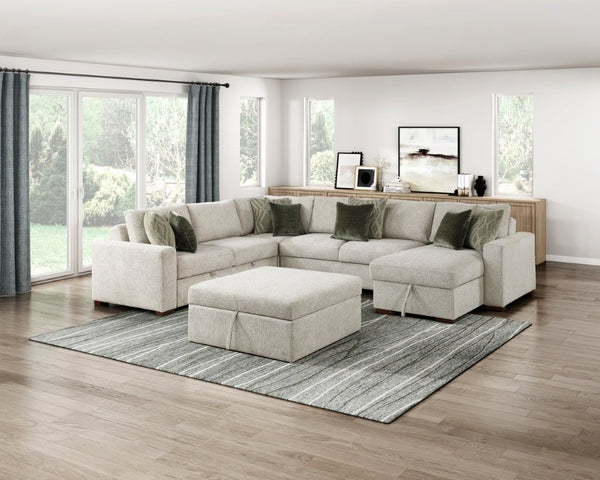 English Elm Convertible Armless Chaise with Hidden Storage Microfiber Upholstery Sleeper Lounge B011P575932
