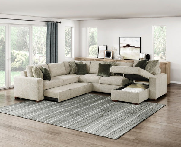English Elm Convertible Armless Chaise with Hidden Storage Microfiber Upholstery Sleeper Lounge B011P575932