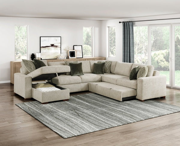 English Elm Convertible Armless Chaise with Hidden Storage Microfiber Upholstery Sleeper Lounge B011P575932