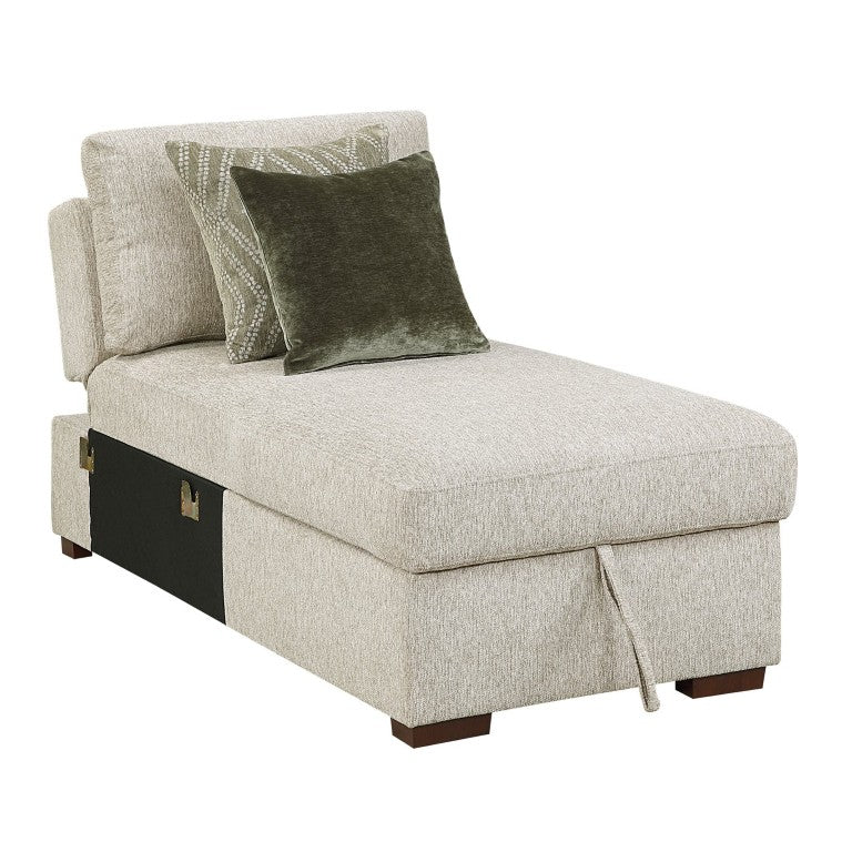 English Elm Convertible Armless Chaise with Hidden Storage Microfiber Upholstery Sleeper Lounge B011P575932