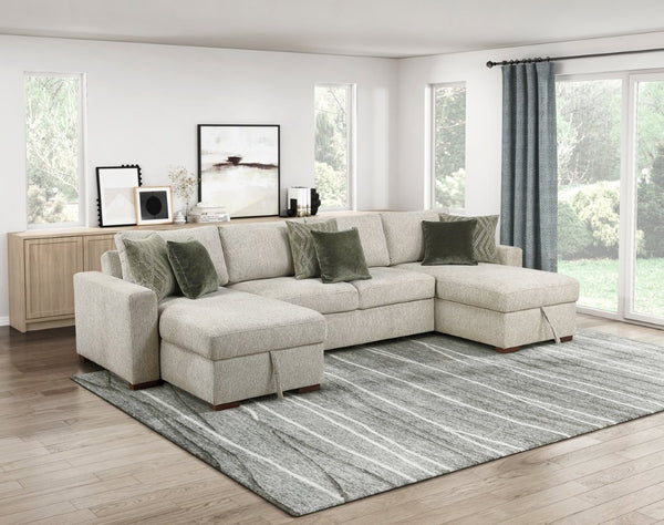 English Elm Convertible Armless Chaise with Hidden Storage Microfiber Upholstery Sleeper Lounge B011P575932