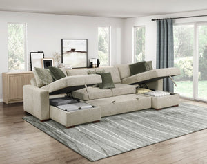 English Elm Convertible Armless Chaise with Hidden Storage Microfiber Upholstery Sleeper Lounge B011P575932