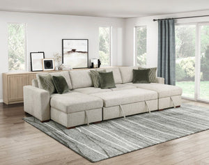 English Elm Convertible Armless Chaise with Hidden Storage Microfiber Upholstery Sleeper Lounge B011P575932