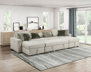 English Elm Convertible Armless Chaise with Hidden Storage Microfiber Upholstery Sleeper Lounge B011P575932