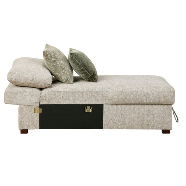 English Elm Convertible Armless Chaise with Hidden Storage Microfiber Upholstery Sleeper Lounge B011P575932