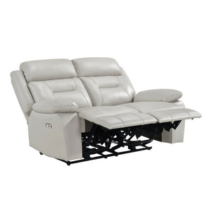 English Elm Power Reclining Top Grain Leather Loveseat with USB Ports for Home Theater B011P575934