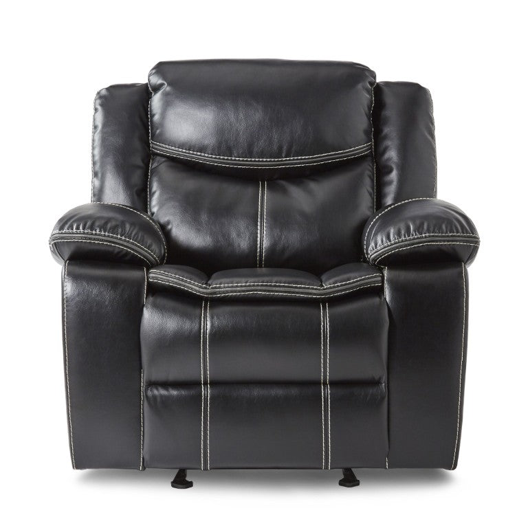 English Elm Glider Recliner with Tab Pull Mechanism Faux Leather Upholstered Living Room Chair B011P575938