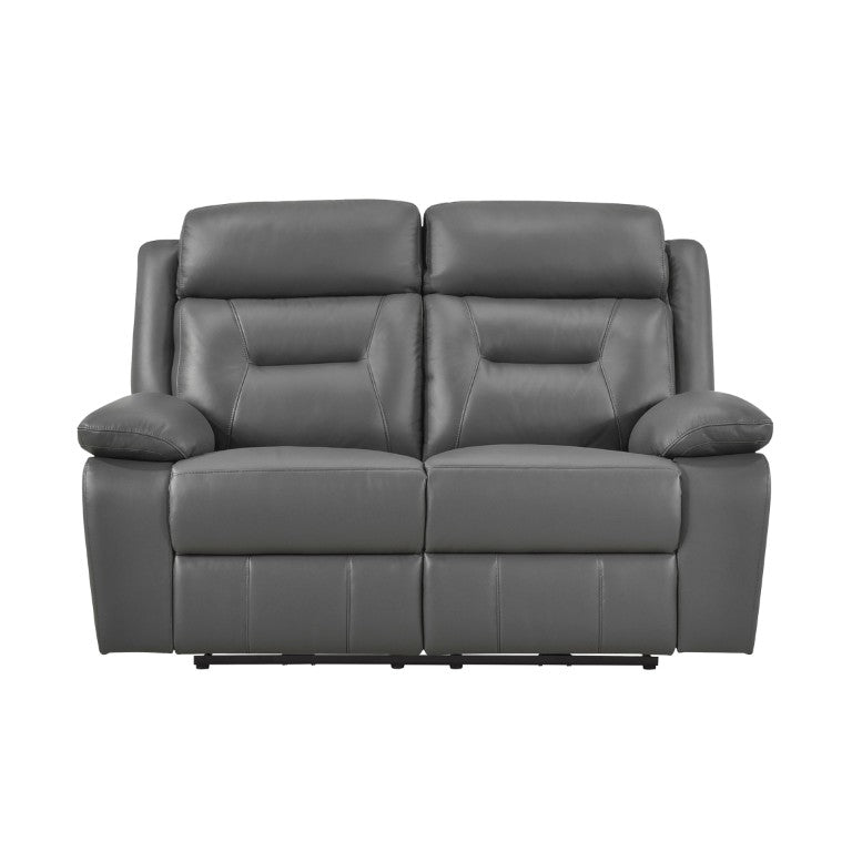 English Elm Power Reclining Loveseat Top Grain Leather Home Theater Seating with USB Ports B011P575946