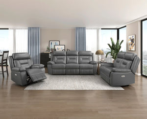 English Elm Power Reclining Loveseat Top Grain Leather Home Theater Seating with USB Ports B011P575946