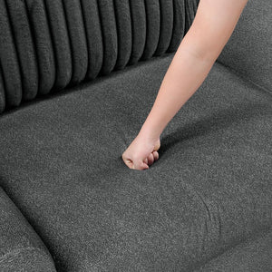 English Elm Double Reclining Three Seat Sofa with Microfiber Corduroy Upholstery for Living Rooms B011P575948