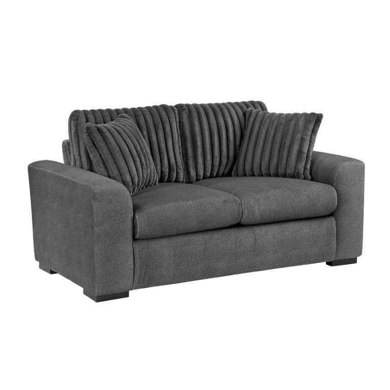 English Elm Double Reclining Loveseat Microfiber Corduroy Two Tone Gray for Modern Living Rooms B011P575949