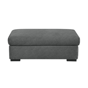 English Elm Ottoman Oversized Microfiber Pocket Coil Seating Accent for Living Room or Den Dark Gray Microfiber B011P575951