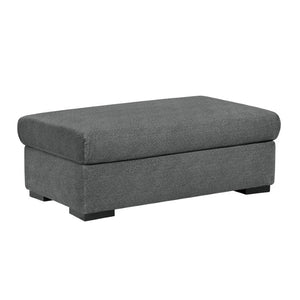 English Elm Ottoman Oversized Microfiber Pocket Coil Seating Accent for Living Room or Den Dark Gray Microfiber B011P575951