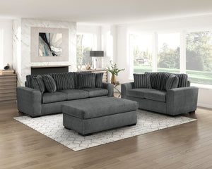English Elm Ottoman Oversized Microfiber Pocket Coil Seating Accent for Living Room or Den Dark Gray Microfiber B011P575951