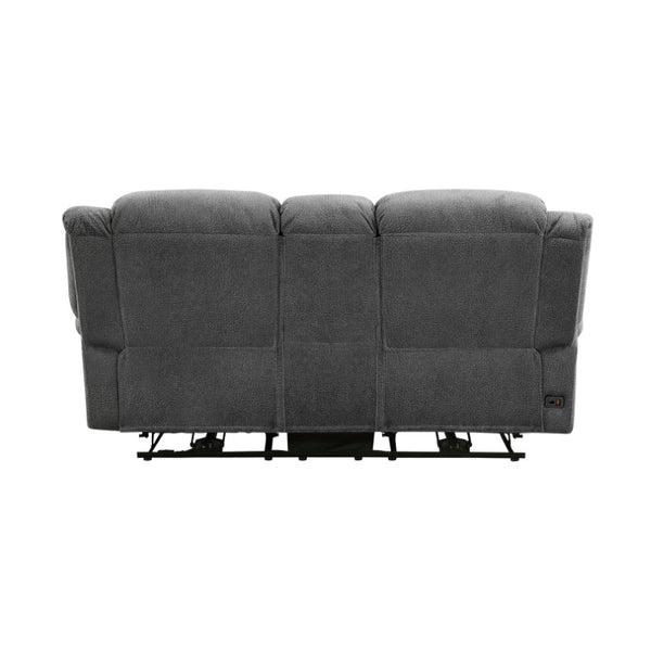 English Elm Power Reclining Loveseat with Console USB Charging Nailhead Microfiber Seating B011P575953