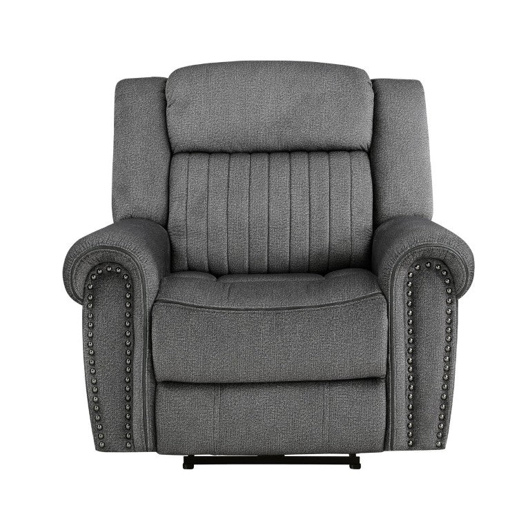 English Elm Power Recliner Chair with USB Charging Nailhead Trim and Microfiber Upholstery B011P575954