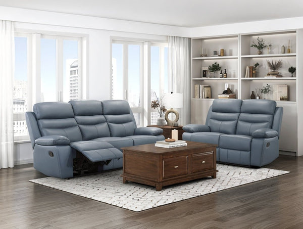 English Elm Double Reclining Top Grain Leather Sofa for Home Theater Living Room Comfort B011P575955
