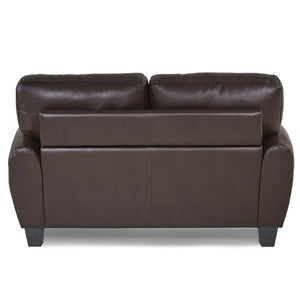 English Elm Love Seat Mid-Century Faux Leather Loveseat with Pocket Coil Support Tapered Legs Dark Brown 61.5 L x 35.5 W x 37.5 H B011P575959