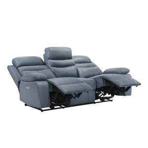 English Elm Power Reclining Sofa Top Grain Leather Dual Touch Controls USB Charging Living Room B011P575961