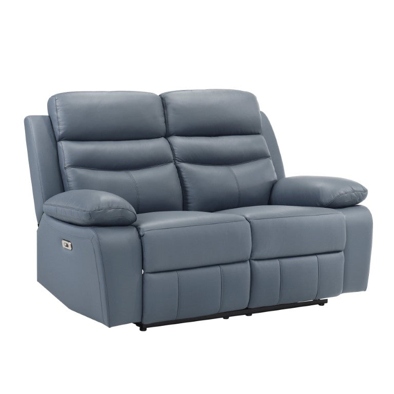English Elm Power Reclining Loveseat Top Grain Leather Contemporary Living Room Seating with USB Ports B011P575962