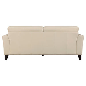 English Elm Sofa Top Grain Leather Contemporary Track Arm Design with Espresso Wood Legs B011P575964