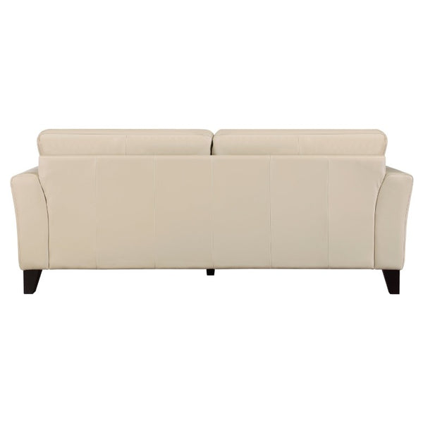 English Elm Sofa Top Grain Leather Contemporary Track Arm Design with Espresso Wood Legs B011P575964
