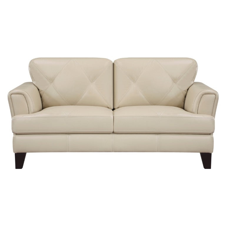 English Elm Love Seat Top Grain Leather Loveseat with Track Arms for Modern Living Rooms B011P575965