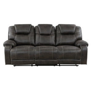 English Elm Double Reclining Sofa Plush Microfiber Upholstered Transitional Living Room Seating B011P575971