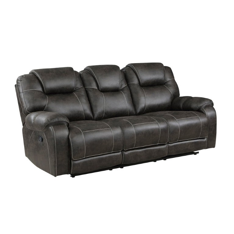 English Elm Double Reclining Sofa Plush Microfiber Upholstered Transitional Living Room Seating B011P575971