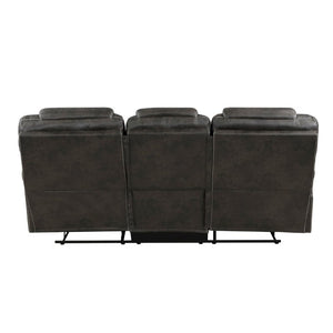 English Elm Double Reclining Sofa Plush Microfiber Upholstered Transitional Living Room Seating B011P575971