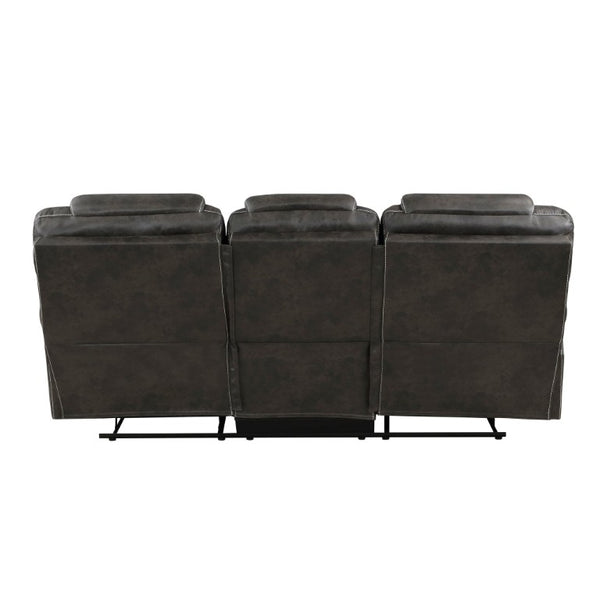 English Elm Double Reclining Sofa Plush Microfiber Upholstered Transitional Living Room Seating B011P575971