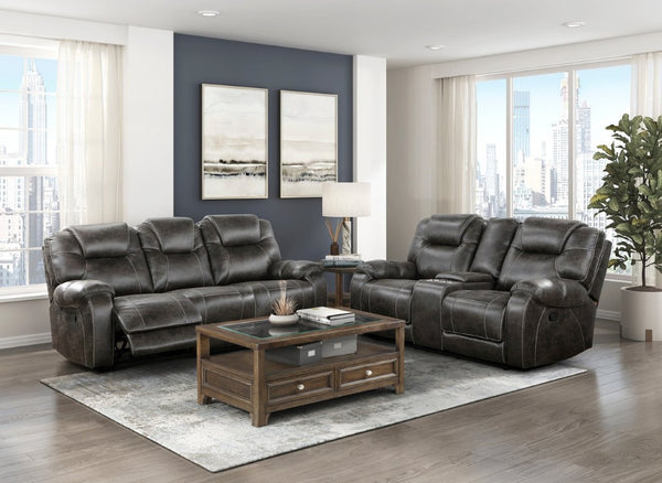 English Elm Double Reclining Sofa Plush Microfiber Upholstered Transitional Living Room Seating B011P575971