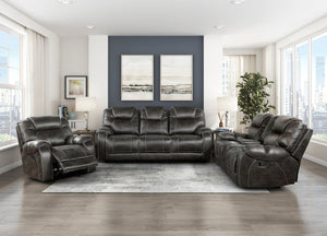 English Elm Double Reclining Sofa Plush Microfiber Upholstered Transitional Living Room Seating B011P575971