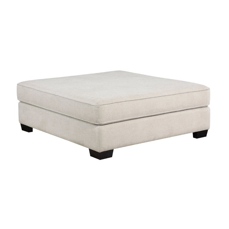 English Elm Ottoman Oversized Microfiber Pocket Coil Seating Accent for Living Room or Den Beige Chenille B011P575981