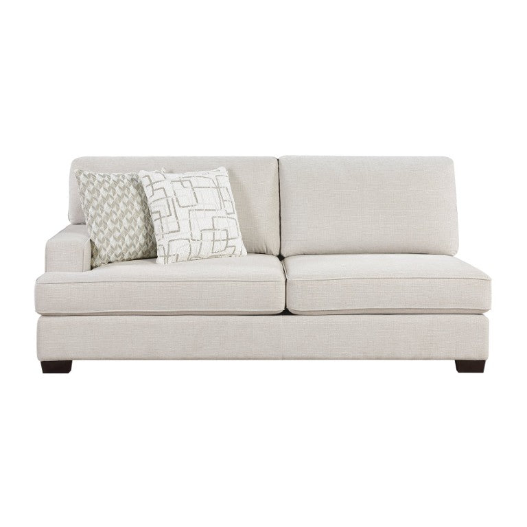 English Elm Left Arm Chenille Loveseat Module Plush Sectional Piece for a Cozy Living Room B011P575982