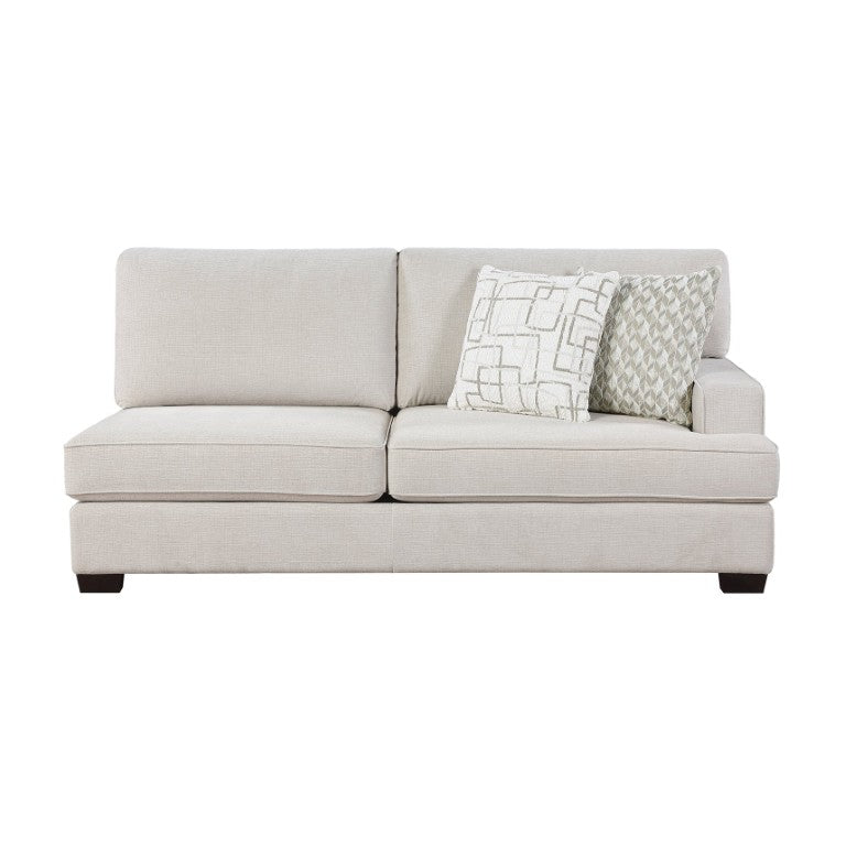 English Elm Right Arm Chenille Sectional Loveseat with Pocket Coil Cushions and Solid Wood Legs B011P575983