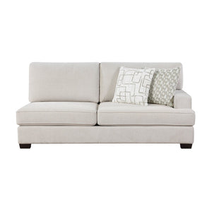 English Elm Right Arm Chenille Sectional Loveseat with Pocket Coil Cushions and Solid Wood Legs B011P575983